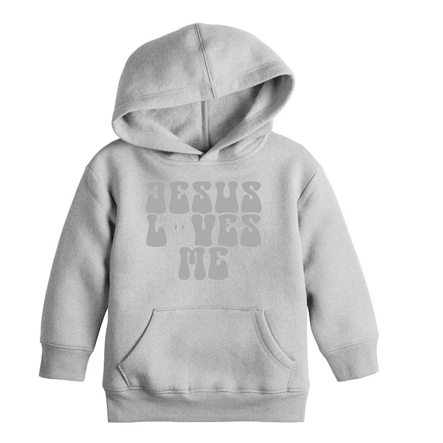 Gray Jesus Loves Me Toddler Hoodie